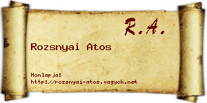 Rozsnyai Atos névjegykártya